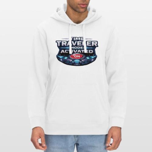 Time Traveler Mode – Futuristic Neon Sci-Fi Tee - Stanley/Stella Drummer Unisex Organic Hoodie