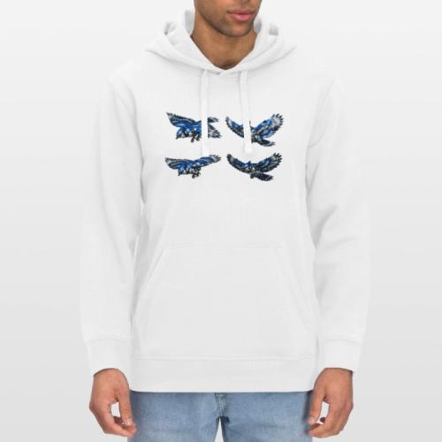 Silver Blue Jay Flight Stages - Stanley/Stella Drummer Unisex Organic Hoodie