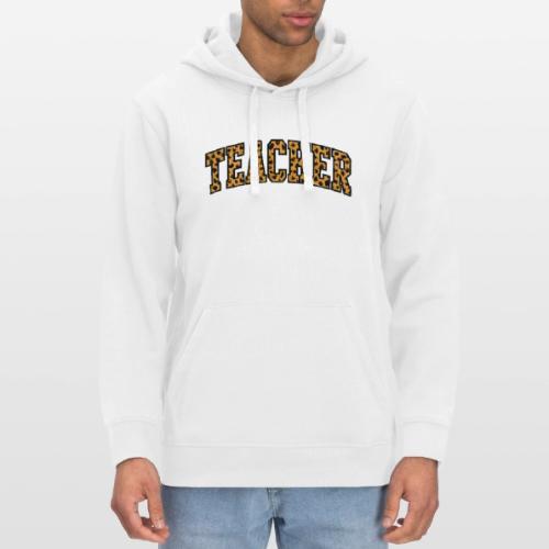 Leopard Print Teacher Typography - Stanley/Stella Drummer Unisex Organic Hoodie