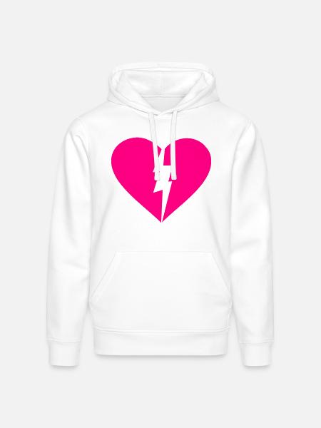 Broken Heart - Stanley/Stella Drummer Unisex Organic Hoodie - white
