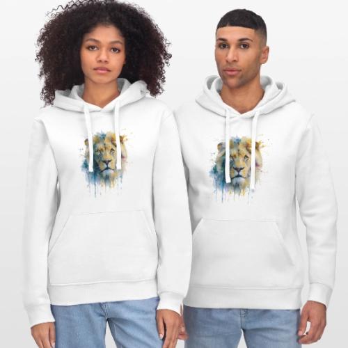 Splash-Art Lion Face - Stanley/Stella Drummer Unisex Organic Hoodie