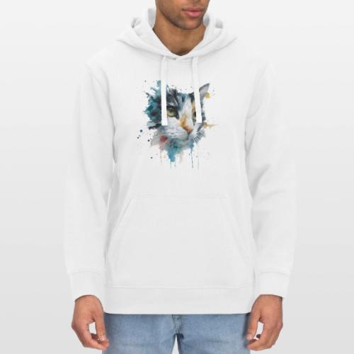 Watercolor cat face - Stanley/Stella Drummer Unisex Organic Hoodie