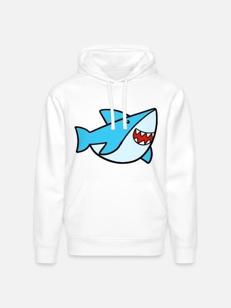 Sweet Shark - Stanley/Stella Drummer Unisex Organic Hoodie - white
