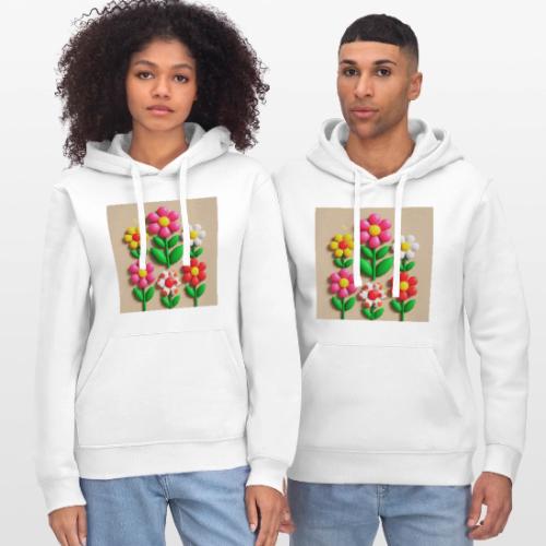 3D Flowers and Butterflies in Amber, Floral Design - Stanley/Stella Drummer Unisex Organic Hoodie