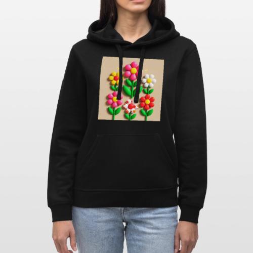 3D Flowers and Butterflies in Amber, Floral Design - Stanley/Stella Drummer Unisex Organic Hoodie