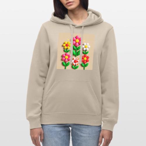 3D Flowers and Butterflies in Amber, Floral Design - Stanley/Stella Drummer Unisex Organic Hoodie