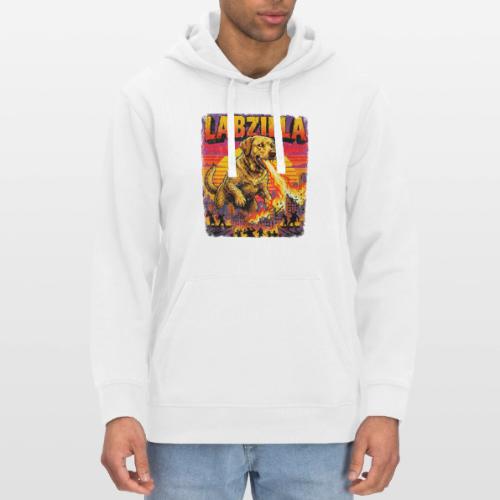 Labzilla Giant Yellow Labrador Monster Tee - Stanley/Stella Drummer Unisex Organic Hoodie