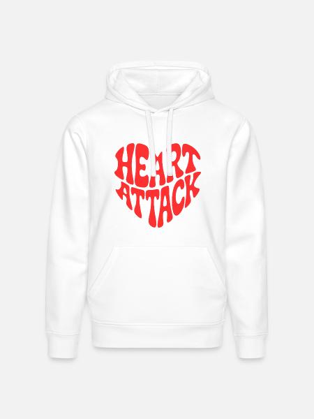 HEART ATTACK - Stanley/Stella Drummer Unisex Organic Hoodie - white