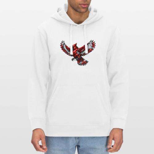 Silver Cardinal in Flight - Stanley/Stella Drummer Unisex Organic Hoodie