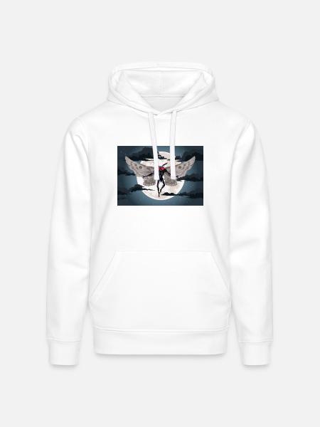 the mothman - Stanley/Stella Drummer Unisex Organic Hoodie - white