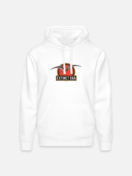 Prehistoric Pterosaur Extinction Logo - Stanley/Stella Drummer Unisex Organic Hoodie - white
