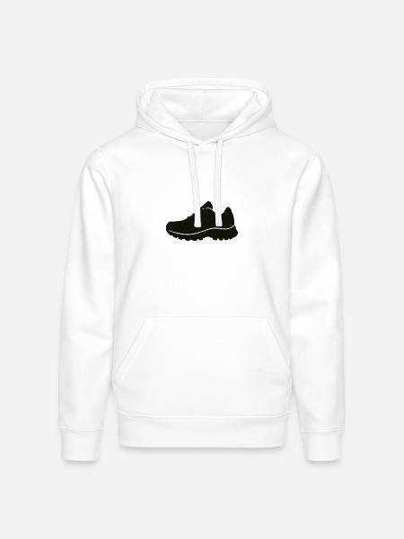 Jetblack Sneaker Silhouette - Stanley/Stella Drummer Unisex Organic Hoodie - white