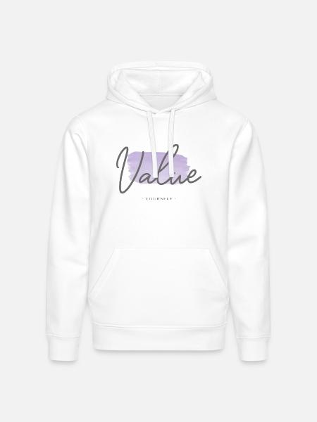 Value Yourself - Stanley/Stella Drummer Unisex Organic Hoodie - white