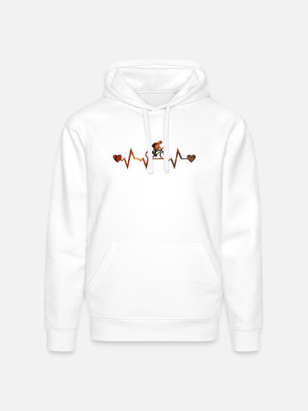 Pulse Ride Heartbeat Gradient - Stanley/Stella Drummer Unisex Organic Hoodie - white