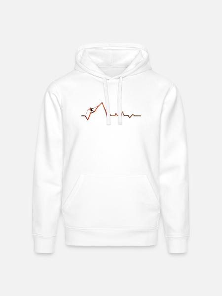Mountain Pulse Sunset - Stanley/Stella Drummer Unisex Organic Hoodie - white