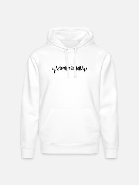 American Football ECG Heartline - Stanley/Stella Drummer Unisex Organic Hoodie - white