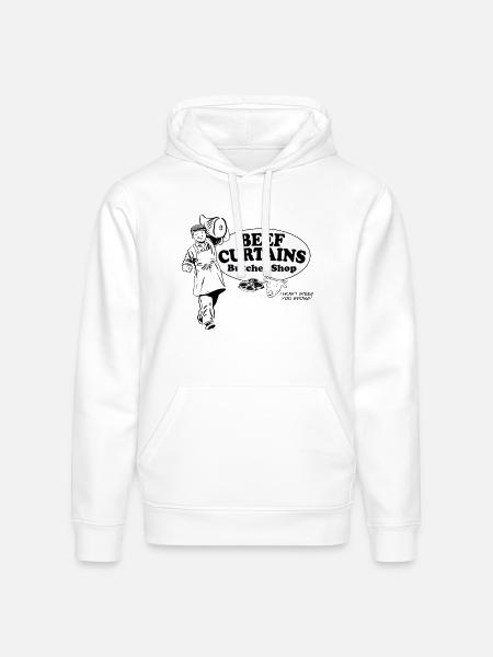 Beef Curtains Butcher Shop - Stanley/Stella Drummer Unisex Organic Hoodie - white