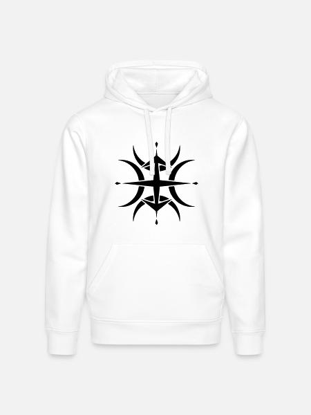 Tribal Compass Crop Circle - Stanley/Stella Drummer Unisex Organic Hoodie - white