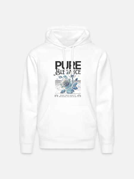 Pure Elegance Rose - Stanley/Stella Drummer Unisex Organic Hoodie - white
