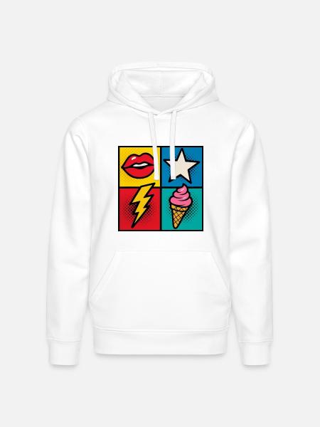 Kiss & Cone Pop - Stanley/Stella Drummer Unisex Organic Hoodie - white