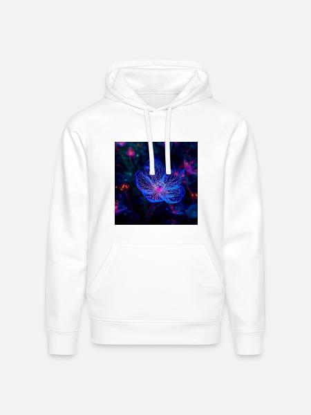 Translucent Blue - Stanley/Stella Drummer Unisex Organic Hoodie - white