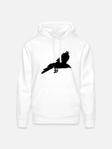 Raven, Crow - Stanley/Stella Drummer Unisex Organic Hoodie - white