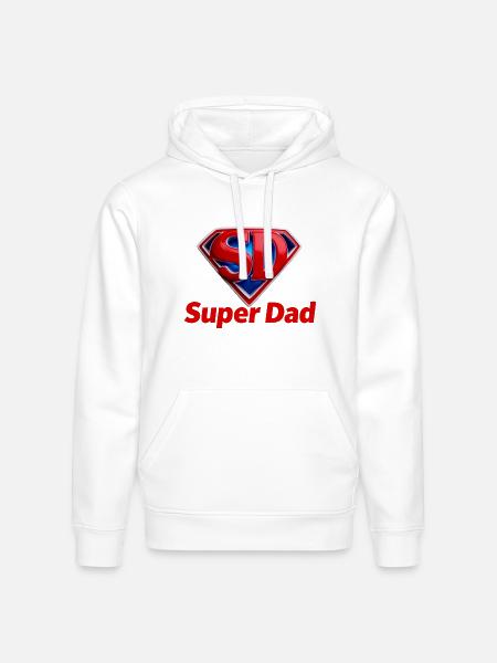 Super Dad Hero - Stanley/Stella Drummer Unisex Organic Hoodie - white