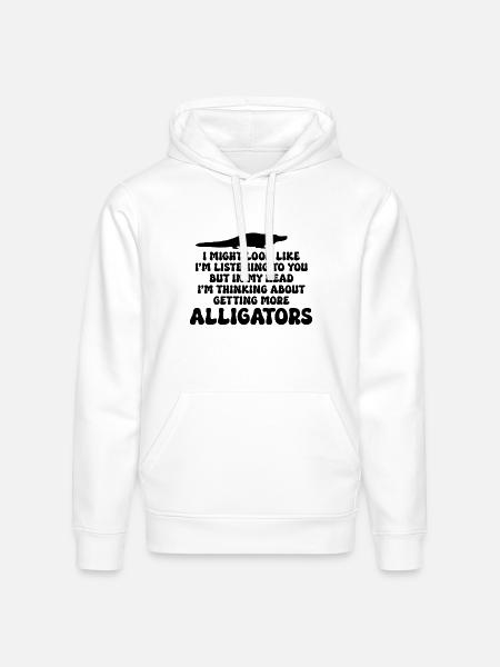Alligator Reptil - Stanley/Stella Drummer Unisex Organic Hoodie - white