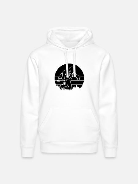 Bigfoot Carrying Antelope Funny - Stanley/Stella Drummer Unisex Organic Hoodie - white