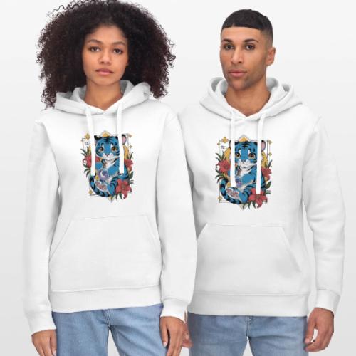 Mystic Blue Tiger Anime Potion Design – Cute tiger - Stanley/Stella Drummer Unisex Organic Hoodie