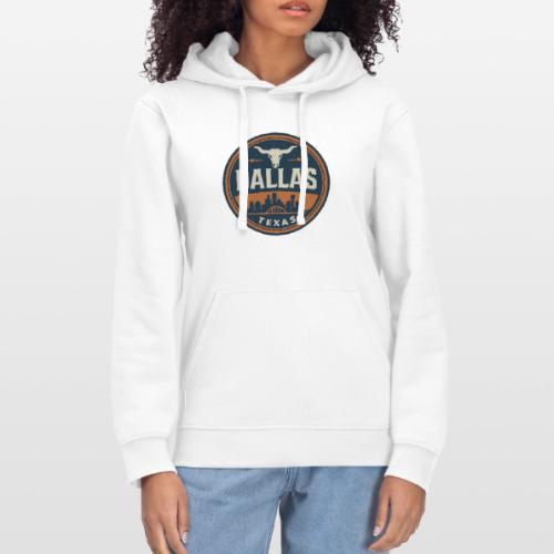 Vintage Dallas Texas Western Skyline Retro Cowboy - Stanley/Stella Drummer Unisex Organic Hoodie