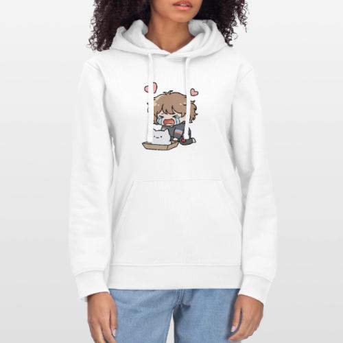 Crying Chibi Boy with Stray Cat - Stanley/Stella Drummer Unisex Organic Hoodie