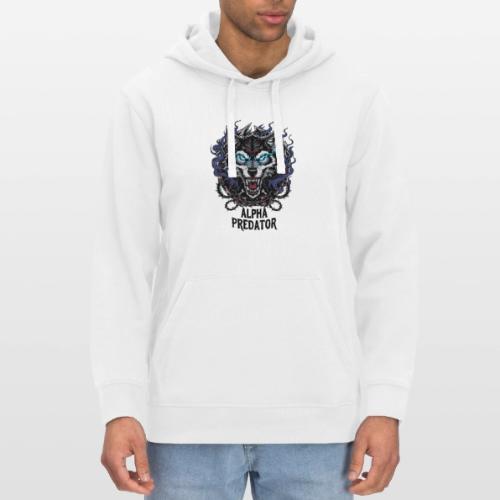Alpha Predator Wolf Fierce Neon Eyes - Stanley/Stella Drummer Unisex Organic Hoodie