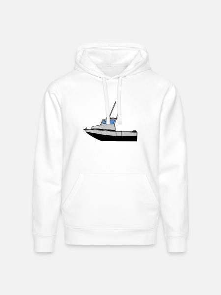 Scuba Boat - Stanley/Stella Drummer Unisex Organic Hoodie - white