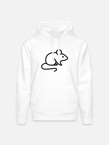 mouse - Stanley/Stella Drummer Unisex Organic Hoodie - white