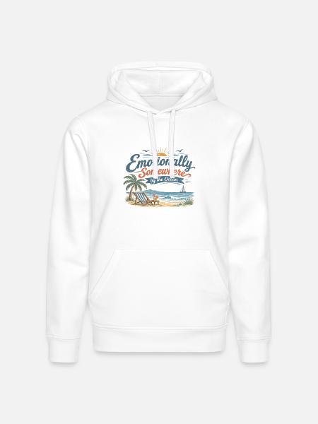 Emotional Oceanic Escape - Stanley/Stella Drummer Unisex Organic Hoodie - white