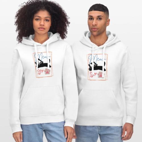 Meow Cat Paw Cute Kitty Lover Design - Stanley/Stella Drummer Unisex Organic Hoodie