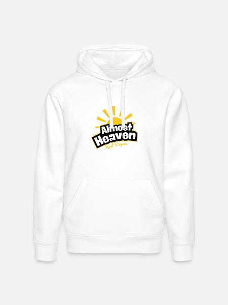 West Virginia Sunburst Emblem - Stanley/Stella Drummer Unisex Organic Hoodie - white