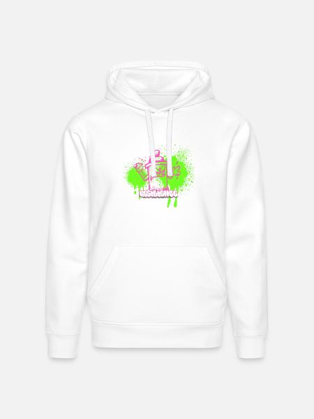 Neon Graffiti Spray Can Character - Stanley/Stella Drummer Unisex Organic Hoodie - white