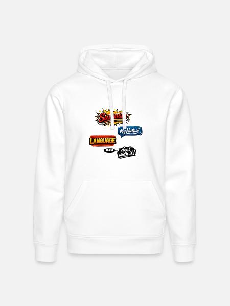 Sarcasm Language Attitude Graphic - Stanley/Stella Drummer Unisex Organic Hoodie - white