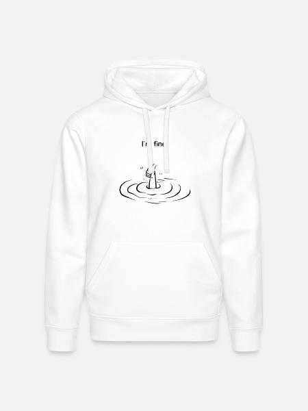 Thumbs Up Ripple Graphic - Stanley/Stella Drummer Unisex Organic Hoodie - white