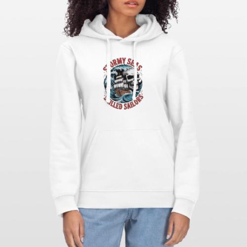 Stormy Seas Skull Pirate Ship Nautical Ocean Waves - Stanley/Stella Drummer Unisex Organic Hoodie