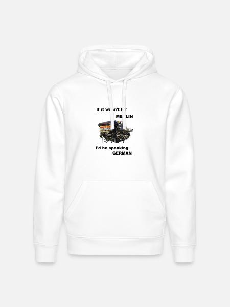 Ode to Rolls Royce Merlin Engine - Stanley/Stella Drummer Unisex Organic Hoodie - white