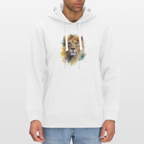 Watercolor Lion Portrait - Stanley/Stella Drummer Unisex Organic Hoodie