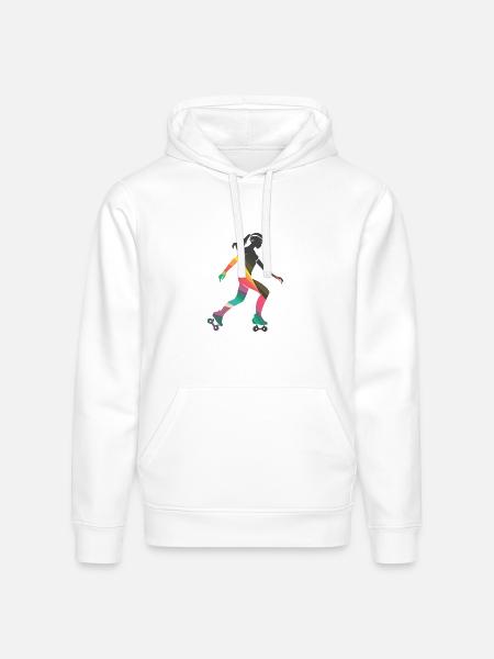 Roller Skating Girl - Stanley/Stella Drummer Unisex Organic Hoodie - white