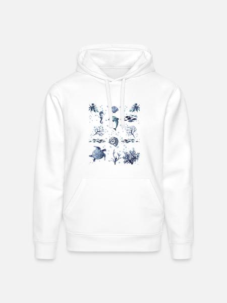 Under the Ocean - Stanley/Stella Drummer Unisex Organic Hoodie - white