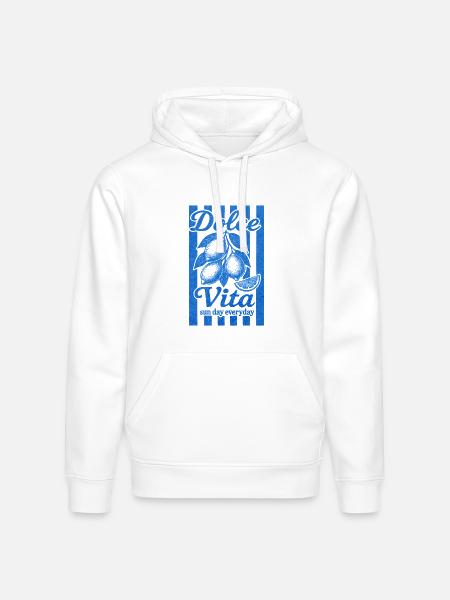 Italian Lemon, Summer Vibes Shirt, Vacation Tee - Stanley/Stella Drummer Unisex Organic Hoodie - white