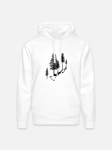 Pine Tree - Stanley/Stella Drummer Unisex Organic Hoodie - white