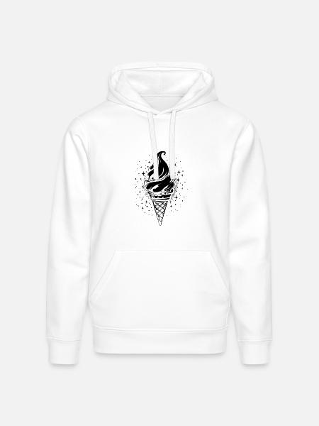 Ice Cream Cone Graphic - Stanley/Stella Drummer Unisex Organic Hoodie - white