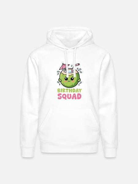 Birthday Coconut Squad - Stanley/Stella Drummer Unisex Organic Hoodie - white